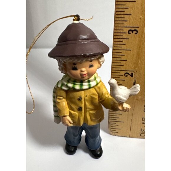 Bradford Ornament Boy With Dove Bird 3" Tall Christmas1983 - Picture 4 of 4